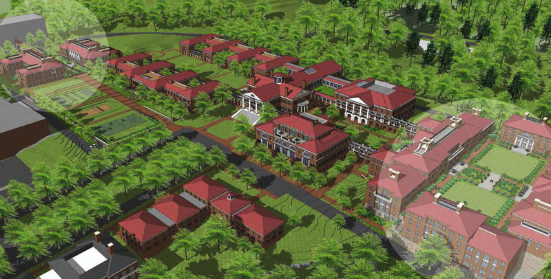 Rendering of new student housing options at Darden