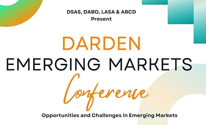 Darden Emerging Markets investing conference announcement graphic