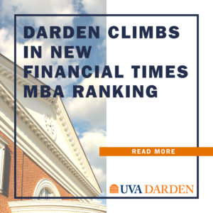 Darden against the sky with MBA rankings promo