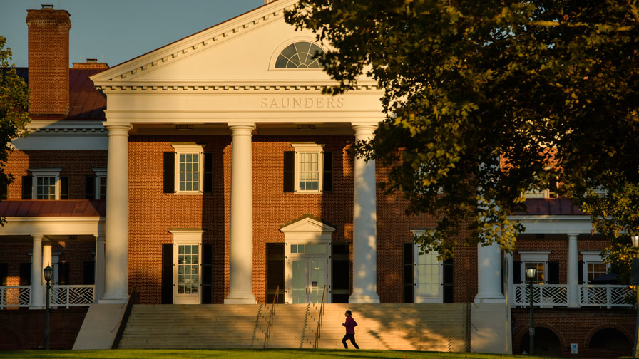 Sanders Hall with a runner in front Darden Rankings