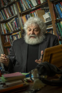 A photo of Ed Freeman in his office.